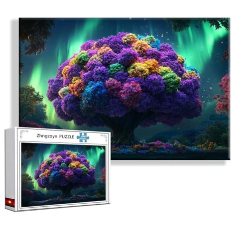 Puzzle Baum Landschaft 1000 Teile Groß XXL 75 x 50 cm, Jigsaw Art Impossible Erwachsene Anspruchsvoll, Klassische Jigsaw Erwachsene, Junge, Mädchen, Geschicklichkeitsspiel für Die Ganze Familie V-8 von Zhngzoyn