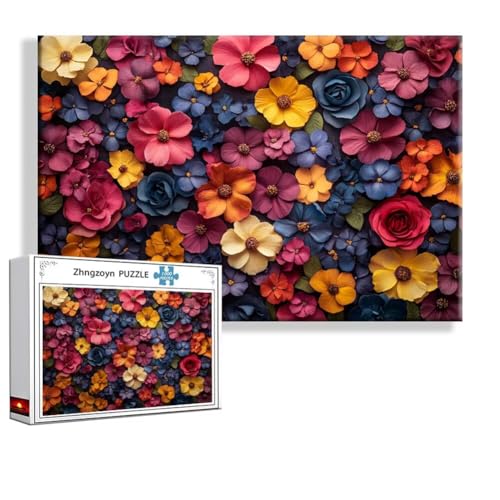 Puzzle Blume Bunt 2000 Teile Groß XXL 100 x 70 cm, Jigsaw Art Impossible Erwachsene Anspruchsvoll, DIY Klassische Jigsaw Erwachsene, Junge, Mädchen, Geschicklichkeitsspiel für Die Ganze Familie I-4 von Zhngzoyn