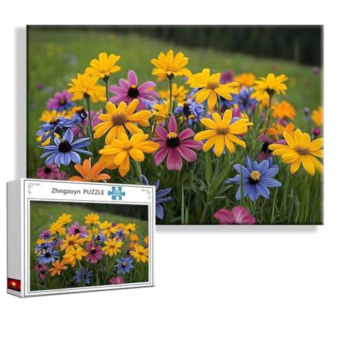 Puzzle Blume Landschaft 1000 Teile Groß XXL 75 x 50 cm, Jigsaw Art Impossible Erwachsene Anspruchsvoll, Klassische Jigsaw Erwachsene, Junge, Mädchen, Geschicklichkeitsspiel für Die Ganze Familie X-1 von Zhngzoyn