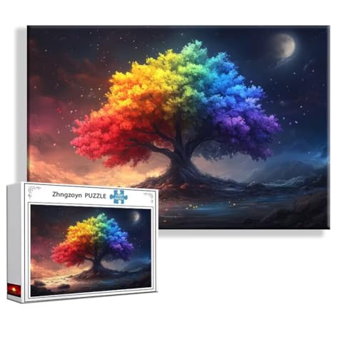 Puzzle Bunt Baum 2000 Teile Groß XXL 100 x 70 cm, Jigsaw Art Impossible Erwachsene Anspruchsvoll, DIY Klassische Jigsaw Erwachsene, Junge, Mädchen, Geschicklichkeitsspiel für Die Ganze Familie C-0 von Zhngzoyn