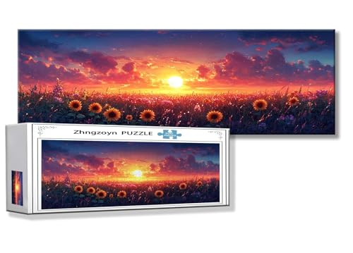 Puzzle Chrysantheme 900 Teile Sonne Puzzle Erwachsene Anspruchsvoll Groß XXL 87 x 34cm Jigsaw panorama, 2025 Impossible Jigsaw, Klassische Holzpuzzle für Erwachsene Männer, Frauen, ältere Menschen Y-2 von Zhngzoyn