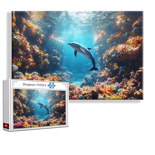 Puzzle Delphin Meeresboden 5000 Teile Groß XXL 156x105 cm, Jigsaw Art Impossible Erwachsene Anspruchsvoll, Klassische Jigsaw Erwachsene, Junge, Mädchen, Geschicklichkeitsspiel für Ganze Familie R-8 Puzzle Delphin Meeresboden 5000 Teile Groß XXL 156x105 cm, Jigsaw Art Impossible Erwachsene Anspruchsvoll, Klassische Jigsaw Erwachsene, Junge, Mädchen, Geschicklichkeitsspiel für Ganze Familie R-8 von Zhngzoyn