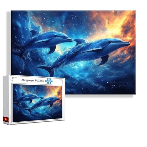 Puzzle Delphin Tier 3000 Teile Groß XXL 120 x 80 cm, Jigsaw Art Impossible Erwachsene Anspruchsvoll, DIY Klassische Jigsaw Erwachsene, Junge, Mädchen, Geschicklichkeitsspiel für Die Ganze Familie R-5 von Zhngzoyn