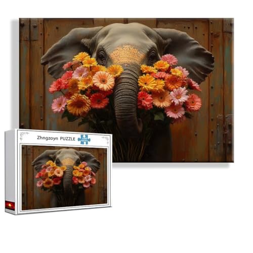 Puzzle Elefant Tier 4000 Teile Groß XXL 140 x 87 cm, Jigsaw Art Impossible Erwachsene Anspruchsvoll, DIY Klassische Jigsaw Erwachsene, Junge, Mädchen, Geschicklichkeitsspiel für Die Ganze Familie D-1 von Zhngzoyn