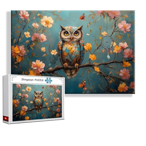 Puzzle Eule Tier 1500 Teile Groß XXL 87 x 57 cm, Jigsaw Art Impossible Erwachsene Anspruchsvoll, DIY Klassische Jigsaw Erwachsene, Junge, Mädchen, Geschicklichkeitsspiel für Die Ganze Familie T-4 Puzzle Eule Tier 1500 Teile Groß XXL 87 x 57 cm, Jigsaw Art Impossible Erwachsene Anspruchsvoll, DIY Klassische Jigsaw Erwachsene, Junge, Mädchen, Geschicklichkeitsspiel für Die Ganze Familie T-4 von Zhngzoyn