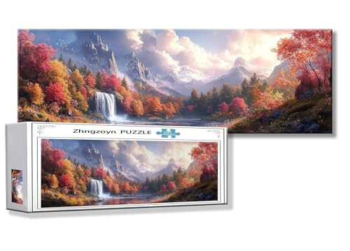 Puzzle Fallen 900 Teile Landschaft Puzzle Erwachsene Anspruchsvoll Groß XXL 87 x 34 cm Jigsaw panorama, 2025 Impossible Jigsaw, Klassische Holzpuzzle für Erwachsene Männer, Frauen, ältere Menschen F-3 von Zhngzoyn
