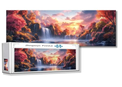 Puzzle Fallen 900 Teile Landschaft Puzzle Erwachsene Anspruchsvoll Groß XXL 87 x 34 cm Jigsaw panorama, 2025 Impossible Jigsaw, Klassische Holzpuzzle für Erwachsene Männer, Frauen, ältere Menschen V-6 von Zhngzoyn