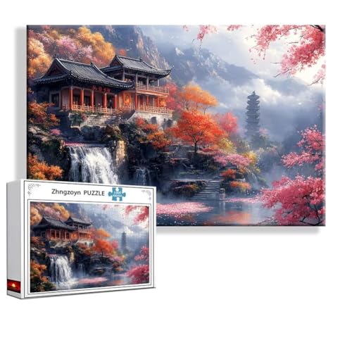 Puzzle Fallen Landschaft 1000 Teile Groß XXL 75 x 50 cm, Jigsaw Art Impossible Erwachsene Anspruchsvoll, Klassische Jigsaw Erwachsene, Junge, Mädchen, Geschicklichkeitsspiel für Die Ganze Familie E-9 von Zhngzoyn