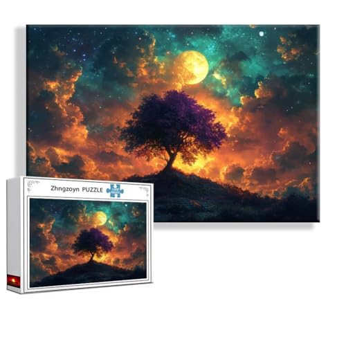 Puzzle Fantasie Baum 1000 Teile Groß XXL 75 x 50 cm, Jigsaw Art Impossible Erwachsene Anspruchsvoll, DIY Klassische Jigsaw Erwachsene, Junge, Mädchen, Geschicklichkeitsspiel für Die Ganze Familie Q-9 Puzzle Fantasie Baum 1000 Teile Groß XXL 75 x 50 cm, Jigsaw Art Impossible Erwachsene Anspruchsvoll, DIY Klassische Jigsaw Erwachsene, Junge, Mädchen, Geschicklichkeitsspiel für Die Ganze Familie Q-9 von Zhngzoyn