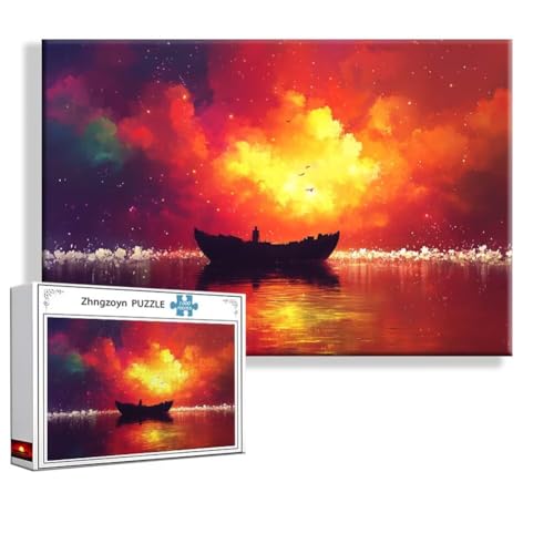 Puzzle Fantasie Landschaft 1000 Teile Groß XXL 75x50 cm, Jigsaw Art Impossible Erwachsene Anspruchsvoll, Klassische Jigsaw Erwachsene, Junge, Mädchen, Geschicklichkeitsspiel für Die Ganze Familie Q-3 von Zhngzoyn