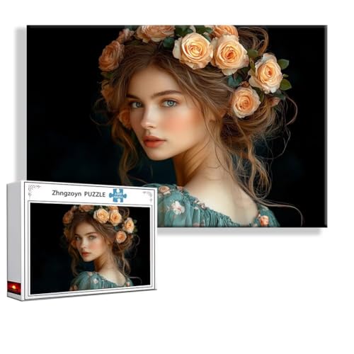 Puzzle Frau Blume 2000 Teile Groß XXL 100 x 70 cm, Jigsaw Art Impossible Erwachsene Anspruchsvoll, DIY Klassische Jigsaw Erwachsene, Junge, Mädchen, Geschicklichkeitsspiel für Die Ganze Familie R-3 von Zhngzoyn