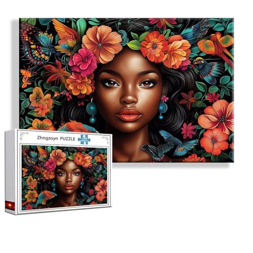 Puzzle Frau Blume 4000 Teile Groß XXL 140 x 87 cm, Jigsaw Art Impossible Erwachsene Anspruchsvoll, DIY Klassische Jigsaw Erwachsene, Junge, Mädchen, Geschicklichkeitsspiel für Die Ganze Familie E-3 von Zhngzoyn