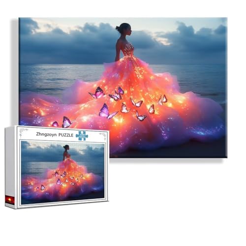 Puzzle Frau Ozean 3000 Teile Groß XXL 120 x 80 cm, Jigsaw Art Impossible Erwachsene Anspruchsvoll, DIY Klassische Jigsaw Erwachsene, Junge, Mädchen, Geschicklichkeitsspiel für Die Ganze Familie N-1 von Zhngzoyn