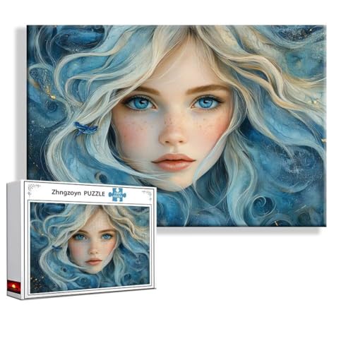 Puzzle Frau Schönheit 1000 Teile Groß XXL 75 x 50 cm, Jigsaw art Impossible Erwachsene Anspruchsvoll, DIY Klassische Jigsaw Erwachsene, Junge, Mädchen, Geschicklichkeitsspiel für Die Ganze Familie J-5 von Zhngzoyn