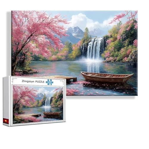 Puzzle Frühling Fallen 1000 Teile Groß XXL 75 x 50 cm, Jigsaw Art Impossible Erwachsene Anspruchsvoll, Klassische Jigsaw Erwachsene, Junge, Mädchen, Geschicklichkeitsspiel für Die Ganze Familie Z-9 von Zhngzoyn