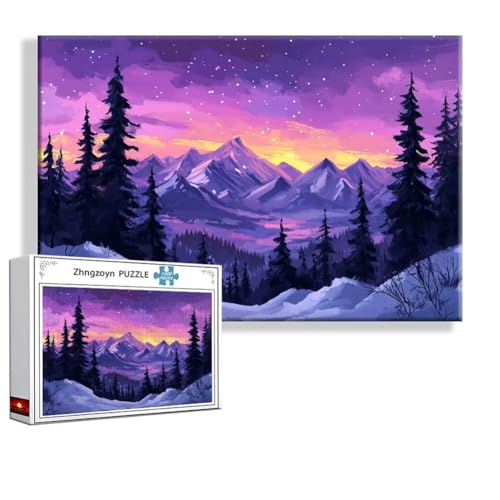 Puzzle Gebirge Landschaft 1000 Teile Groß XXL 75 x 50 cm, Jigsaw art Impossible Erwachsene Anspruchsvoll, Klassische Jigsaw Erwachsene, Junge, Mädchen, Geschicklichkeitsspiel für Die Ganze Familie Y-7 von Zhngzoyn
