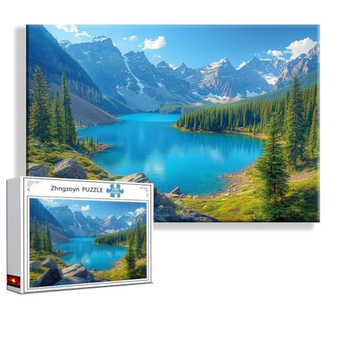 Puzzle Gebirge Landschaft 1000 Teile Groß XXL 75 x 50 cm, Jigsaw art Impossible Erwachsene Anspruchsvoll, Klassische Jigsaw Erwachsene, Junge, Mädchen, Geschicklichkeitsspiel für Die Ganze Familie K-9 von Zhngzoyn