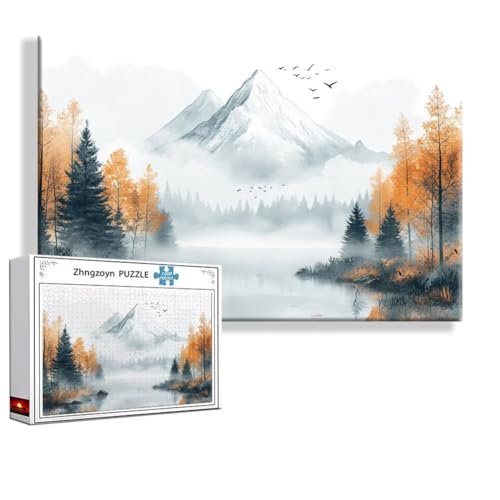 Puzzle Gebirge Landschaft 4000 Teile Groß XXL 140x87 cm, Jigsaw Art Impossible Erwachsene Anspruchsvoll, Klassische Jigsaw Erwachsene, Junge, Mädchen, Geschicklichkeitsspiel für Die Ganze Familie Y-2 von Zhngzoyn
