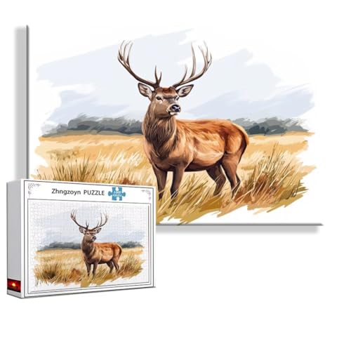 Puzzle Hirsch Tier 2000 Teile Groß XXL 100 x 70 cm, Jigsaw Art Impossible Erwachsene Anspruchsvoll, DIY Klassische Jigsaw Erwachsene, Junge, Mädchen, Geschicklichkeitsspiel für Die Ganze Familie D-7 von Zhngzoyn