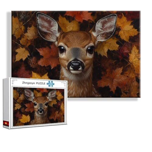 Puzzle Hirsch Tier 5000 Teile Groß XXL 156 x 105 cm, Jigsaw Art Impossible Erwachsene Anspruchsvoll, DIY Klassische Jigsaw Erwachsene, Junge, Mädchen, Geschicklichkeitsspiel für Die Ganze Familie K-0 von Zhngzoyn