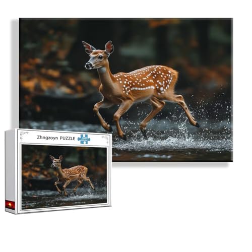 Puzzle Hirsch Tier 5000 Teile Groß XXL 156 x 105 cm, Jigsaw Art Impossible Erwachsene Anspruchsvoll, DIY Klassische Jigsaw Erwachsene, Junge, Mädchen, Geschicklichkeitsspiel für Die Ganze Familie T-8 von Zhngzoyn