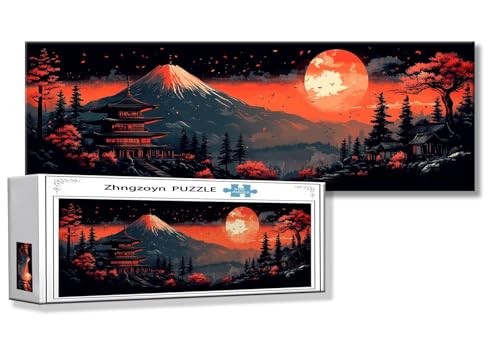 Puzzle Japan 900 Teile Berg Puzzle Erwachsene Anspruchsvoll Groß XXL 87 x 34 cm Jigsaw panorama, Schwer Impossible Jigsaw, 2025 Klassische Holzpuzzle für Erwachsene Männer, Frauen, ältere Menschen Q-5 von Zhngzoyn