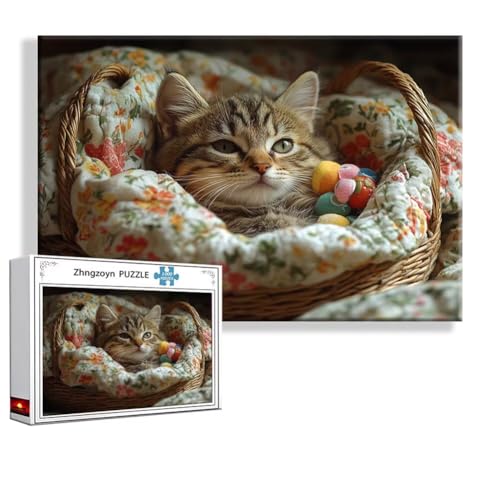 Puzzle Katze Tier 4000 Teile Groß XXL 140 x 87 cm, Jigsaw Art Impossible Erwachsene Anspruchsvoll, DIY Klassische Jigsaw Erwachsene, Junge, Mädchen, Geschicklichkeitsspiel für Die Ganze Familie L-5 von Zhngzoyn