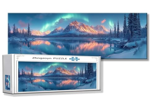 Puzzle Landschaft 900 Teile Aurora Puzzle Erwachsene Anspruchsvoll Groß XXL 87 x 34 cm Jigsaw panorama, 2025 Impossible Jigsaw, Klassische Holzpuzzle für Erwachsene Männer, Frauen, ältere Menschen G-0 von Zhngzoyn