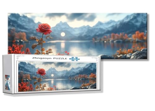 Puzzle Landschaft 900 Teile Berg Puzzle Erwachsene Anspruchsvoll Groß XXL 87 x 34 cm Jigsaw Panorama, 2025 Impossible Jigsaw, Klassische Holzpuzzle für Erwachsene Männer, Frauen, ältere Menschen D-0 von Zhngzoyn