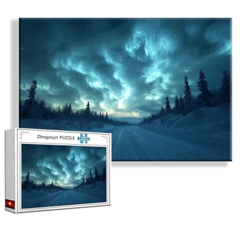Puzzle Landschaft Aurora 3000 Teile Groß XXL 120 x 80 cm, Jigsaw art Impossible Erwachsene Anspruchsvoll, Klassische Jigsaw Erwachsene, Junge, Mädchen, Geschicklichkeitsspiel für Die Ganze Familie W-0 von Zhngzoyn