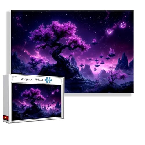 Puzzle Landschaft Baum 1000 Teile Groß XXL 75 x 50 cm, Jigsaw Art Impossible Erwachsene Anspruchsvoll, Klassische Jigsaw Erwachsene, Junge, Mädchen, Geschicklichkeitsspiel für Die Ganze Familie V-3 von Zhngzoyn