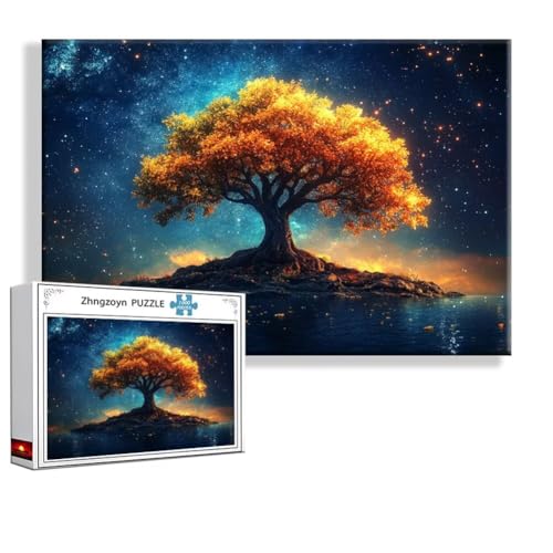 Puzzle Landschaft Baum 1500 Teile Groß XXL 87 x 57 cm, Jigsaw Art Impossible Erwachsene Anspruchsvoll, Klassische Jigsaw Erwachsene, Junge, Mädchen, Geschicklichkeitsspiel für Die Ganze Familie V-0 von Zhngzoyn