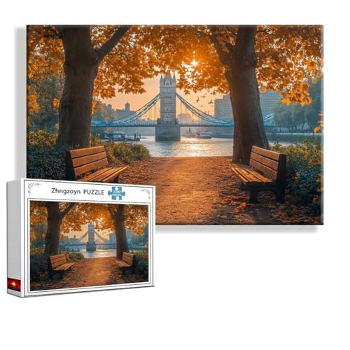 Puzzle Landschaft Big Ben 1000 Teile Groß XXL 75 x 50 cm, Jigsaw art Impossible Erwachsene Anspruchsvoll, Klassische Jigsaw Erwachsene, Junge, Mädchen, Geschicklichkeitsspiel für Die Ganze Familie O-0 von Zhngzoyn