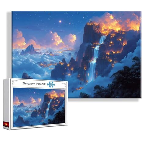 Puzzle Landschaft Fallen 1000 Teile Groß XXL 75 x 50 cm, Jigsaw Art Impossible Erwachsene Anspruchsvoll, Klassische Jigsaw Erwachsene, Junge, Mädchen, Geschicklichkeitsspiel für Die Ganze Familie U-3 von Zhngzoyn