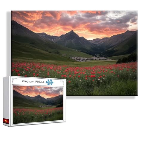Puzzle Landschaft Frühling 5000 Teile Groß XXL 156x105 cm, Jigsaw Art Impossible Erwachsene Anspruchsvoll, Klassische Jigsaw Erwachsene, Junge, Mädchen, Geschicklichkeitsspiel für Ganze Familie L-4 von Zhngzoyn