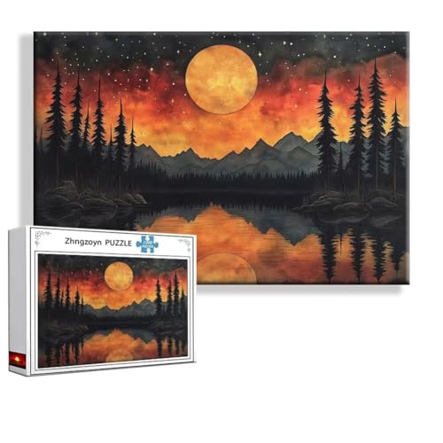 Puzzle Landschaft Retro 1000 Teile Groß XXL 75 x 50 cm, Jigsaw Art Impossible Erwachsene Anspruchsvoll, Klassische Jigsaw Erwachsene, Junge, Mädchen, Geschicklichkeitsspiel für Die Ganze Familie A-8 von Zhngzoyn