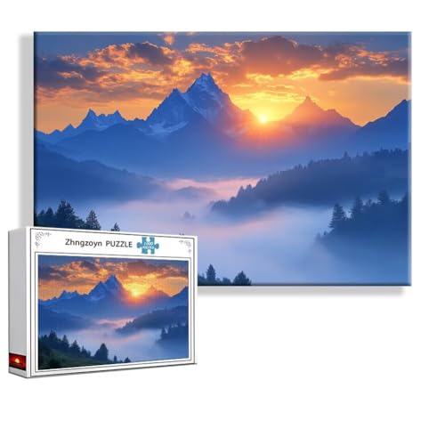 Puzzle Landschaft Sonnenuntergang 3000 Teile Groß XXL 120x80 cm, Jigsaw Art Impossible Erwachsene Anspruchsvoll, Klassische Jigsaw Erwachsene, Junge, Mädchen, Geschicklichkeitsspiel für Familie P-4 von Zhngzoyn