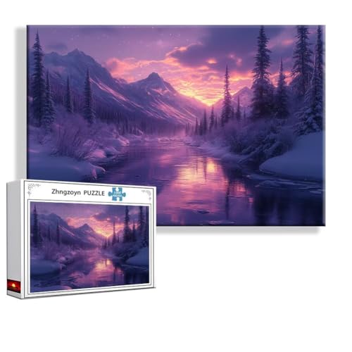 Puzzle Landschaft Winter 5000 Teile Groß XXL 156x105 cm, Jigsaw Art Impossible Erwachsene Anspruchsvoll, Klassische Jigsaw Erwachsene, Junge, Mädchen, Geschicklichkeitsspiel für Die Ganze Familie F-9 von Zhngzoyn
