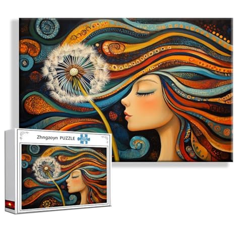 Puzzle Löwenzahn Frau 1000 Teile Groß XXL 75 x 50 cm, Jigsaw art Impossible Erwachsene Anspruchsvoll, DIY Klassische Jigsaw Erwachsene, Junge, Mädchen, Geschicklichkeitsspiel für Die Ganze Familie A-4 Puzzle Löwenzahn Frau 1000 Teile Groß XXL 75 x 50 cm, Jigsaw art Impossible Erwachsene Anspruchsvoll, DIY Klassische Jigsaw Erwachsene, Junge, Mädchen, Geschicklichkeitsspiel für Die Ganze Familie A-4 von Zhngzoyn