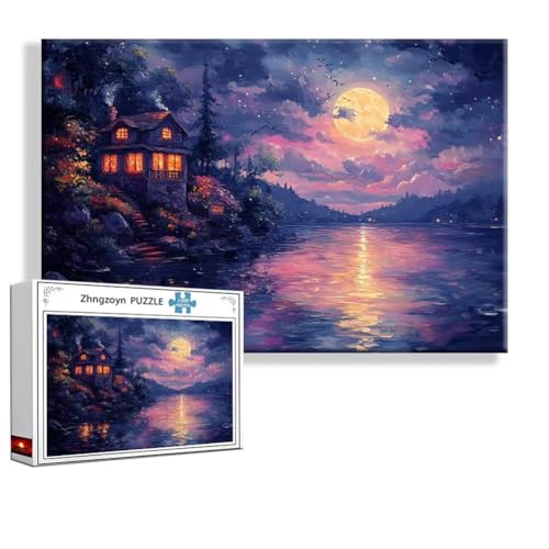 Puzzle Mond Landschaft 2000 Teile Groß XXL 100 x 70 cm, Jigsaw Art Impossible Erwachsene Anspruchsvoll, Klassische Jigsaw Erwachsene, Junge, Mädchen, Geschicklichkeitsspiel für Die Ganze Familie Z-9 von Zhngzoyn