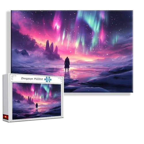 Puzzle Nordlicht Landschaft 3000 Teile Groß XXL 120x80 cm, Jigsaw Art Impossible Erwachsene Anspruchsvoll, Klassische Jigsaw Erwachsene, Junge, Mädchen, Geschicklichkeitsspiel für Ganze Familie B-7 von Zhngzoyn