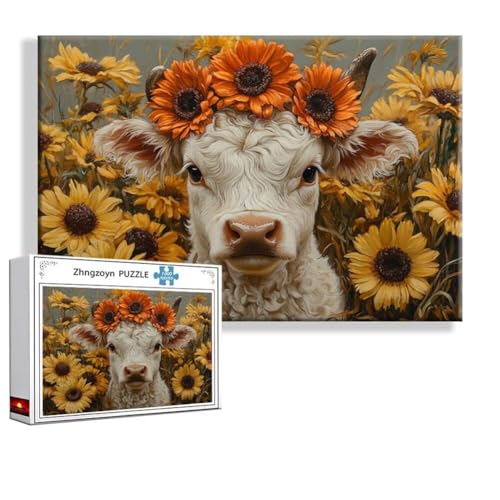 Puzzle Ochse Tier 1000 Teile Groß XXL 75 x 50 cm, Jigsaw Art Impossible Erwachsene Anspruchsvoll, DIY Klassische Jigsaw Erwachsene, Junge, Mädchen, Geschicklichkeitsspiel für Die Ganze Familie Q-5 Puzzle Ochse Tier 1000 Teile Groß XXL 75 x 50 cm, Jigsaw Art Impossible Erwachsene Anspruchsvoll, DIY Klassische Jigsaw Erwachsene, Junge, Mädchen, Geschicklichkeitsspiel für Die Ganze Familie Q-5 von Zhngzoyn