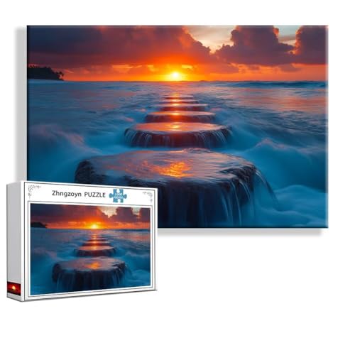 Puzzle Ozean Landschaft 1500 Teile Groß XXL 87 x 57 cm, Jigsaw Art Impossible Erwachsene Anspruchsvoll, Klassische Jigsaw Erwachsene, Junge, Mädchen, Geschicklichkeitsspiel für Die Ganze Familie H-6 von Zhngzoyn
