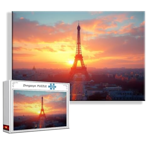 Puzzle Paris Sonnenuntergang 4000 Teile Groß XXL 140x87 cm, Jigsaw Art Impossible Erwachsene Anspruchsvoll, Klassische Jigsaw Erwachsene, Junge, Mädchen, Geschicklichkeitsspiel für Familie H-9 von Zhngzoyn