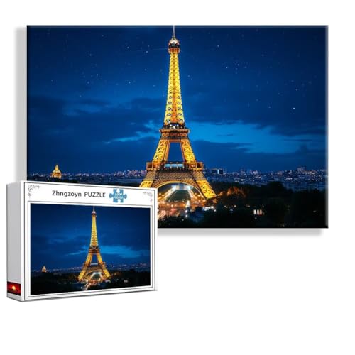 Puzzle Paris Turm 1000 Teile Groß XXL 75 x 50 cm, Jigsaw Art Impossible Erwachsene Anspruchsvoll, DIY Klassische Jigsaw Erwachsene, Junge, Mädchen, Geschicklichkeitsspiel für Die Ganze Familie T-1 von Zhngzoyn