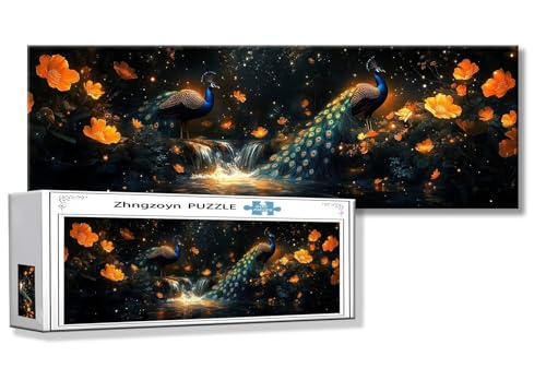 Puzzle Pfau 900 Teile Blume Puzzle Erwachsene Anspruchsvoll Groß XXL 87 x 34 cm Jigsaw panorama, Schwer Impossible Jigsaw, 2025 Klassische Holzpuzzle für Erwachsene Männer, Frauen, ältere Menschen N-2 Puzzle Pfau 900 Teile Blume Puzzle Erwachsene Anspruchsvoll Groß XXL 87 x 34 cm Jigsaw panorama, Schwer Impossible Jigsaw, 2025 Klassische Holzpuzzle für Erwachsene Männer, Frauen, ältere Menschen N-2 von Zhngzoyn