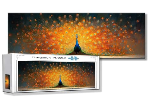 Puzzle Pfau 900 Teile Tier Puzzle Erwachsene Anspruchsvoll Groß XXL 87 x 34 cm Jigsaw Panorama, Schwer Impossible Jigsaw, 2025 Klassische Holzpuzzle für Erwachsene Männer, Frauen, ältere Menschen I-1 Puzzle Pfau 900 Teile Tier Puzzle Erwachsene Anspruchsvoll Groß XXL 87 x 34 cm Jigsaw Panorama, Schwer Impossible Jigsaw, 2025 Klassische Holzpuzzle für Erwachsene Männer, Frauen, ältere Menschen I-1 von Zhngzoyn