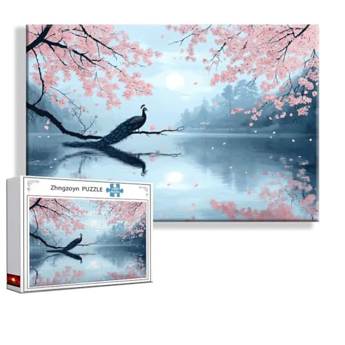 Puzzle Pfau Landschaft 5000 Teile Groß XXL 156 x 105 cm, Jigsaw Art Impossible Erwachsene Anspruchsvoll, Klassische Jigsaw Erwachsene, Junge, Mädchen, Geschicklichkeitsspiel für Die Ganze Familie M-5 von Zhngzoyn
