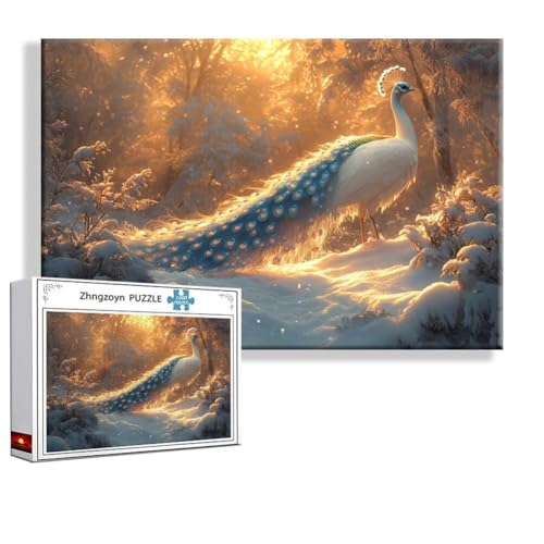 Puzzle Pfau Tier 1500 Teile Groß XXL 87 x 57 cm, Jigsaw Art Impossible Erwachsene Anspruchsvoll, DIY Klassische Jigsaw Erwachsene, Junge, Mädchen, Geschicklichkeitsspiel für Die Ganze Familie Z-7 Puzzle Pfau Tier 1500 Teile Groß XXL 87 x 57 cm, Jigsaw Art Impossible Erwachsene Anspruchsvoll, DIY Klassische Jigsaw Erwachsene, Junge, Mädchen, Geschicklichkeitsspiel für Die Ganze Familie Z-7 von Zhngzoyn