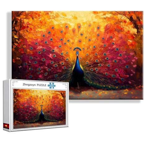 Puzzle Pfau Tier 2000 Teile Groß XXL 100 x 70 cm, Jigsaw Art Impossible Erwachsene Anspruchsvoll, DIY Klassische Jigsaw Erwachsene, Junge, Mädchen, Geschicklichkeitsspiel für Die Ganze Familie I-9 von Zhngzoyn